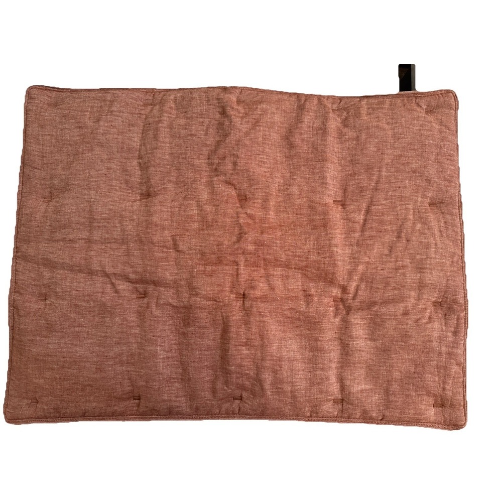 Pottery Barn BRICK Belgian Flax Linen Handcrafted Quilted Sham STANDARD